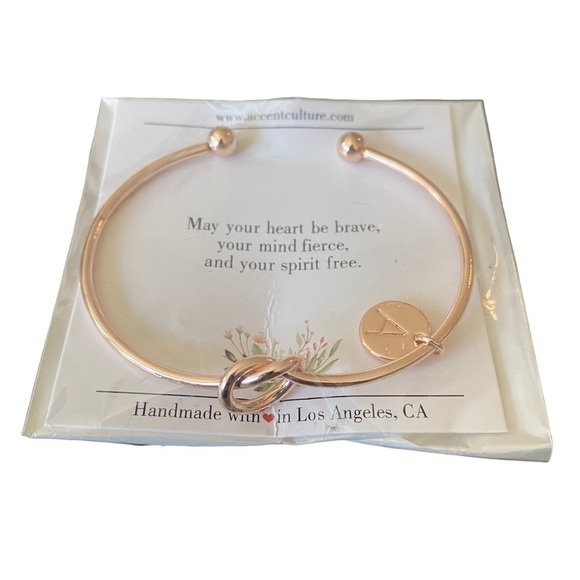 Accent Culture “TIE THE KNOT" Coin Initial Bracelet - Picture 2 of 4